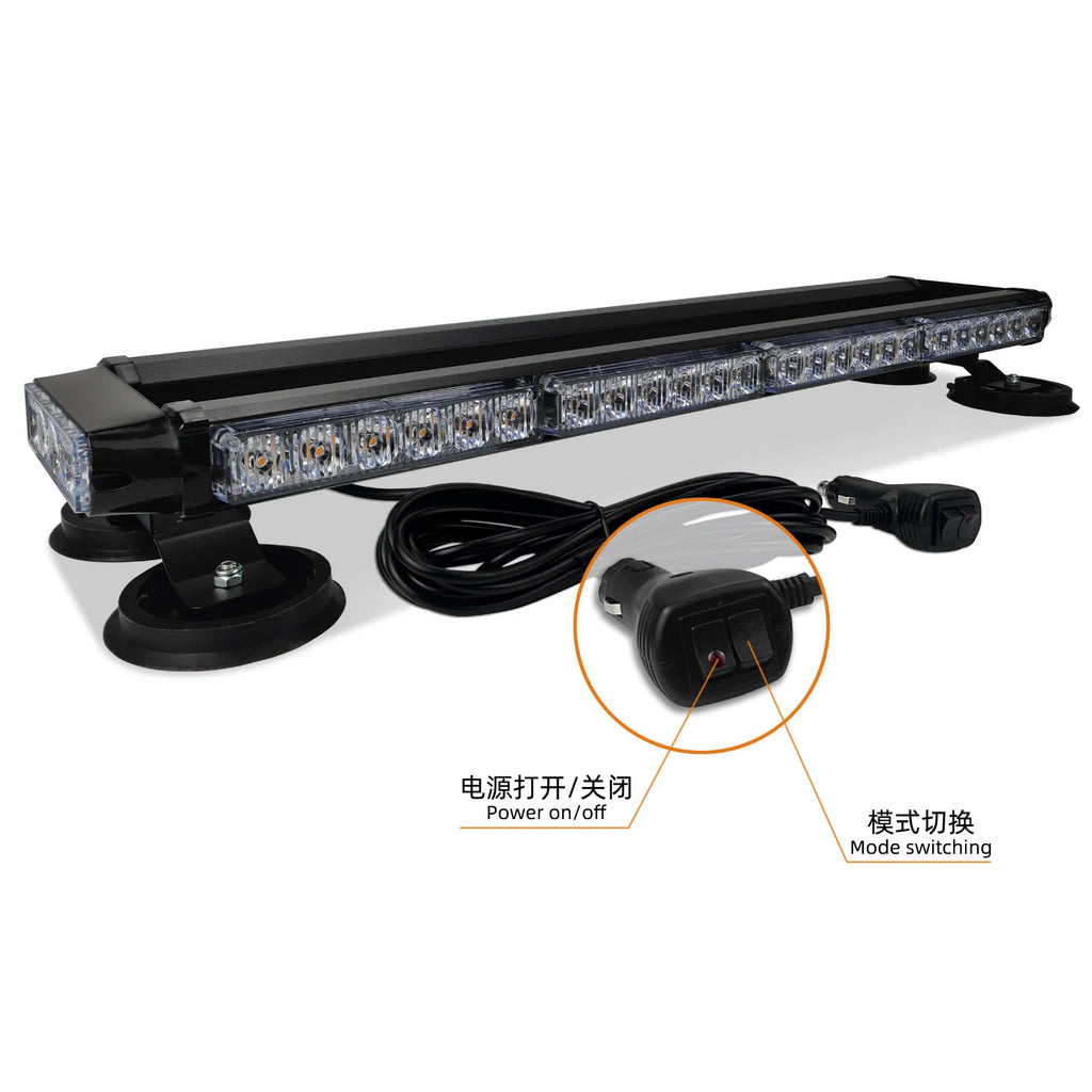 High Intensity Aluminum LED Strobe Light Bar Double-Sided for Cars Trucks Strong Magnetic Plow Truck Emergency Warning Light Bar