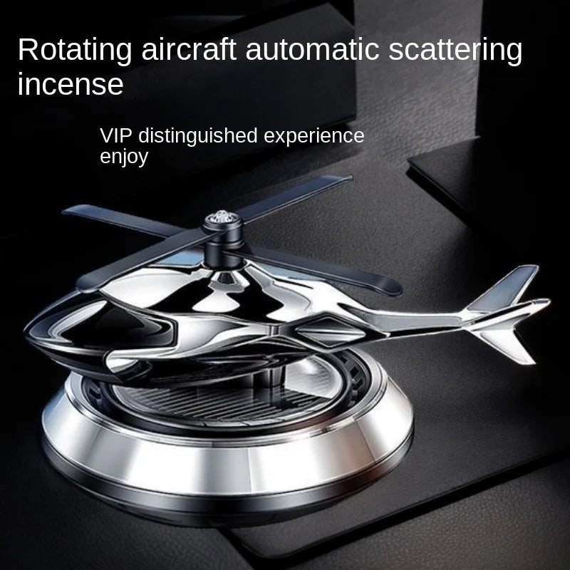 GPRGIT Solar Rotating Aircraft Car Perfume Air Freshener Solid Balm Metal