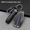 GPRGIT Carbon Fiber Metal Car Logo Key Fob for Geely Coolray Atlas Boyue NL3 Emgrand X7 EX7 GT GC9 Borui GX7 Okavango