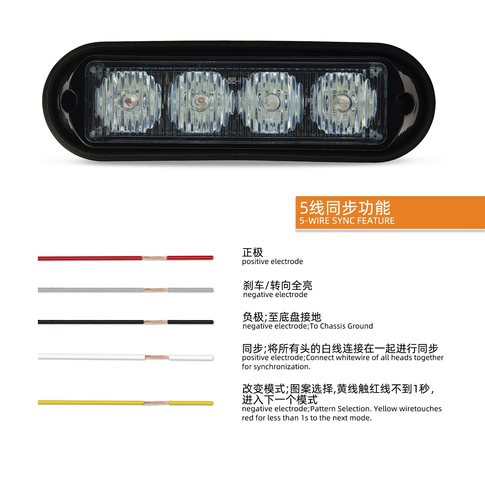 Ultra-Bright LED Warning Flash Strobe Lights Emergency Vehicle Lighting for Car Motorcycle Easy Mounting Auto Exterior Lighting