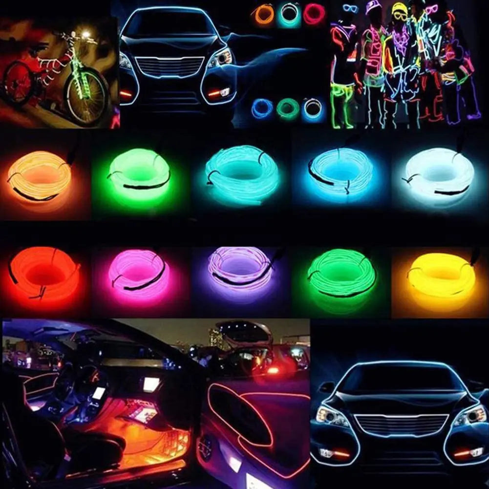 GPRGIT Car 12V LED Auto Lamps USB Cold Light Strips Interior Decoration Strips Lamps with Cigarette Lighter