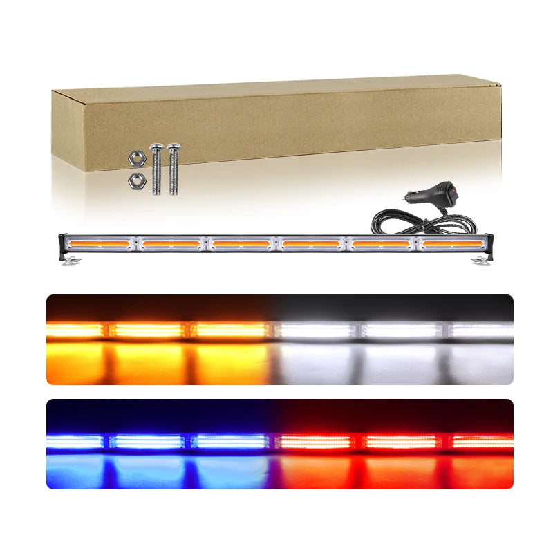35inch LED Emergency Strobe Lights Bar Roof Top Hazard Flash Beacon Warning Light Bars for Truck Trailer Vehicle