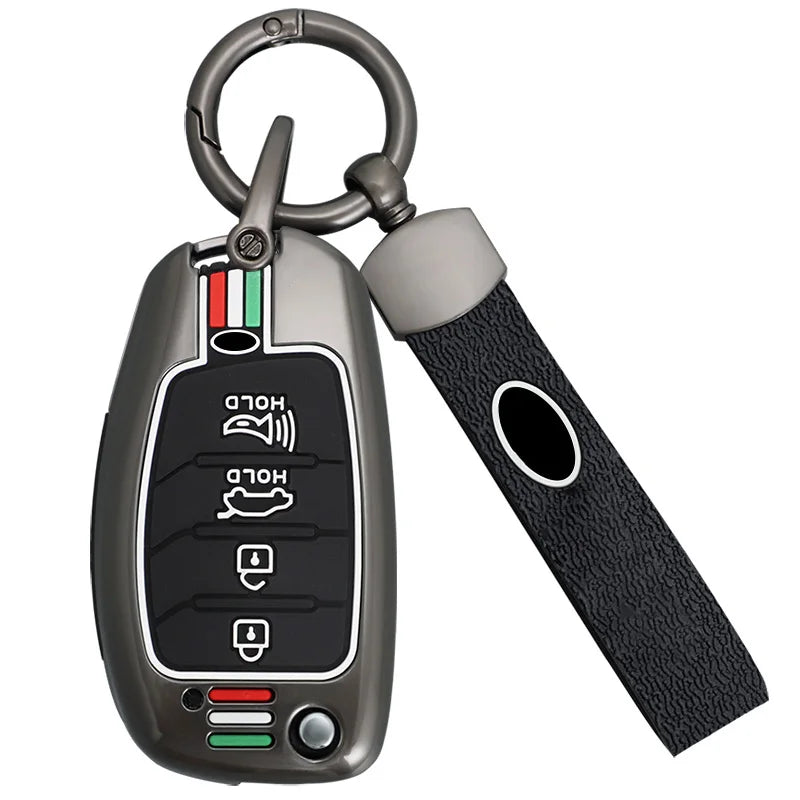 GPRGIT Metal Car Flip Key Case Cover for Hyundai IX25 IX35 IX45 I10 I20 I30 HB20 Elantra Solaris Sonata Santa Fe Sport Tucson Key Shell