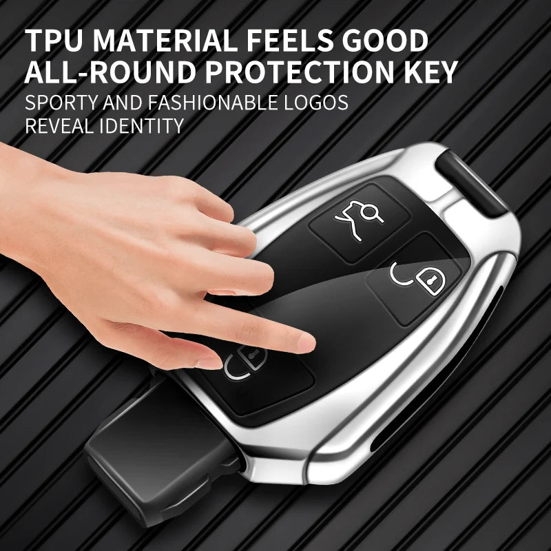 GPRGIT Zinc Alloy Leather Car Key Case Cover for Mercedes Benz a B C S Class AMG GLA CLA GLC W176 W221 W204 W205