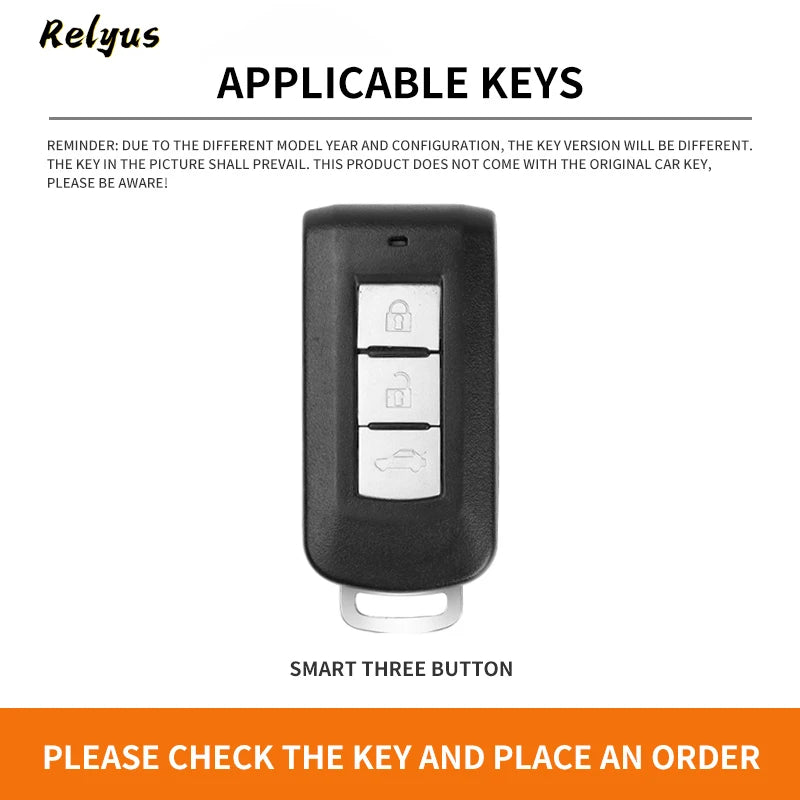 GPRGIT Zinc Alloy Leather Car Remote Key Case Cover Shell for Mitsubishi Xpander Outlander ASX Pajero Eclipse Cross Montero