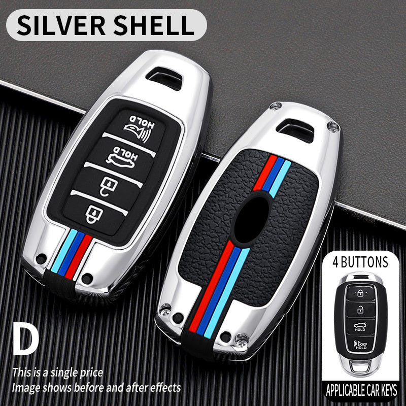 GPRGIT Zinc Alloy Car Key Case Cover Holder for Hyundai KONA KAUAI Solaris Azera Elantra Grandeur IG Accent Santa Fe