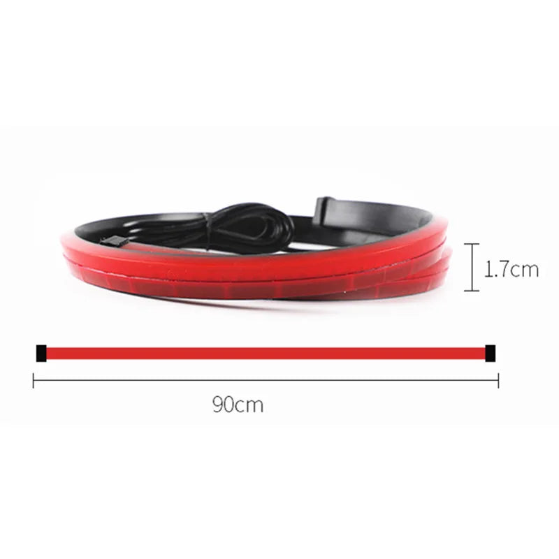 GPRGIT Car High Mount Brake Lights LED Tail Warning Strip Light - Rear Window - 12V, 6W, Red, Surface Mount, PC+LED