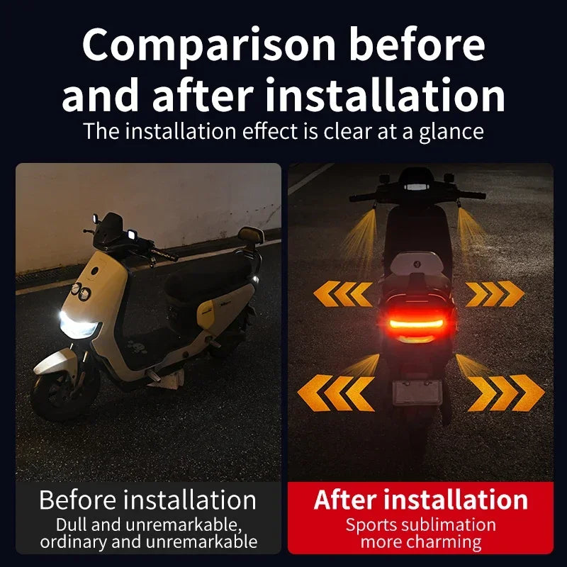 GPRGIT Motorcycle Arrow LED Turn Signal Projection Lamp 12V