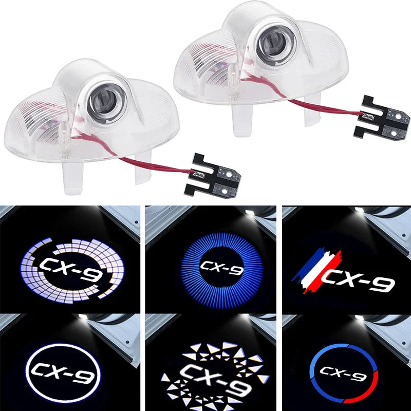 GPRGIT Car Door Welcome Projector Ghost Logo Light for Mazda CX-9 CX9 2013 12V/24V