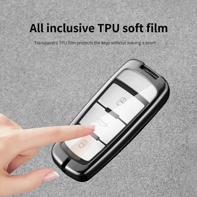 GPRGIT Carbon Fiber Metal Car Logo Key Case Shell for Volkswagen VW Passat B6 3C B7 Magotan CC Smart Interior Accessories