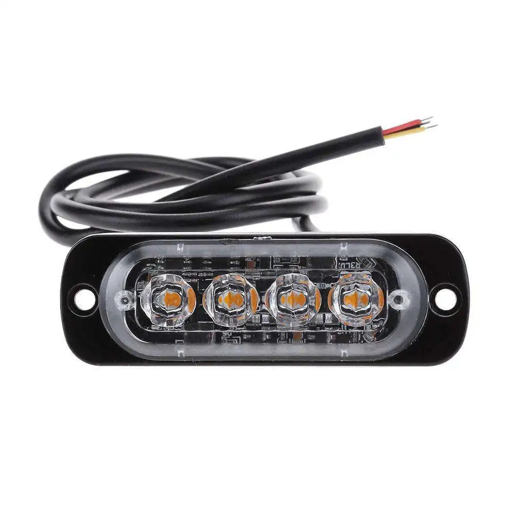 GPRGIT 2020042002 12v Emergency Vehicles Car 4 LED Flash Light Amber Red Blue Truck Strobe LED Flashing Warning Light