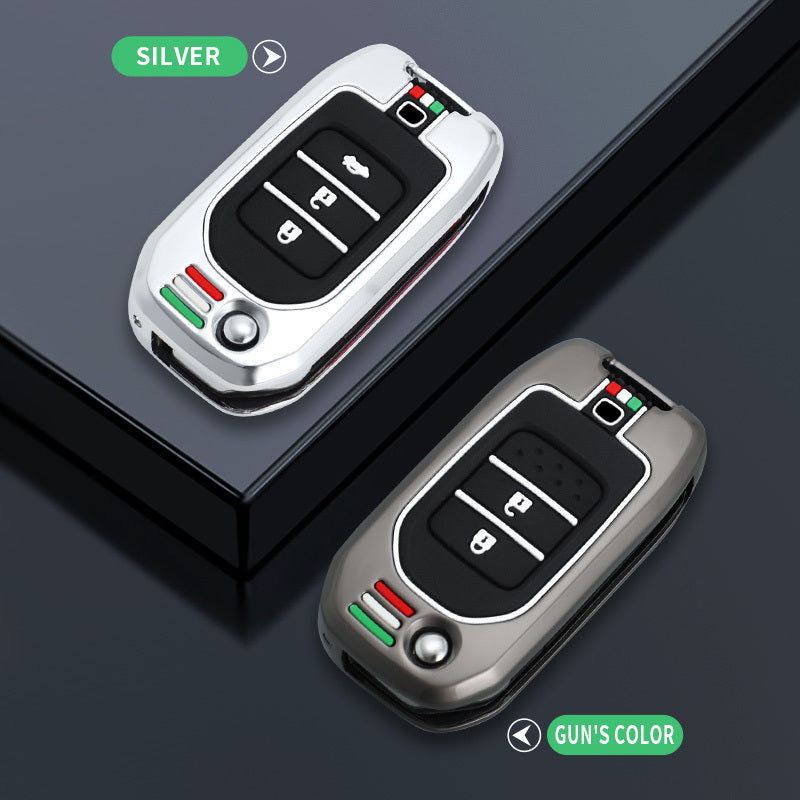 GPRGIT Folding Metal Car Remote Key Cover Case for Honda Civic HRV CRV XRV CR-V Crider Odyssey Pilot Fit Accord Shell Accessories