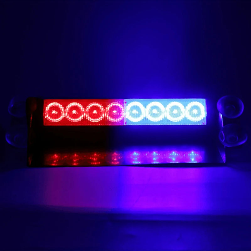 12V-24V Automotive LED Windshield Visor Light Car Emergency Flash Warning Dash Light Bar