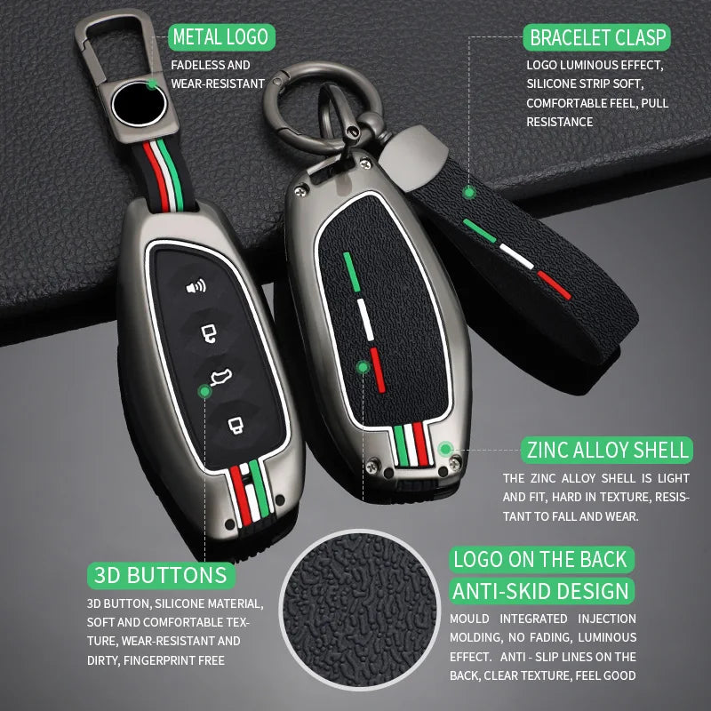 GPRGIT Zinc Alloy Car Key Case Cover Shell for Haval H9 F7x H5 H3 Great Wall 5 3 M2 H6 Coupe Great Wall M4 H2 6 Holder