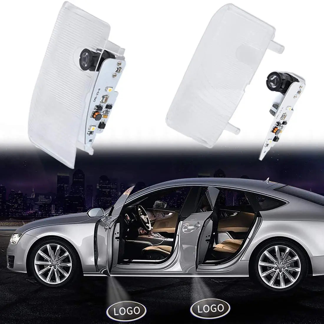 GPRGIT Car Door LED Logo Projector Light for Mazda 6 Ghost 3D Welcome Lamp 12V