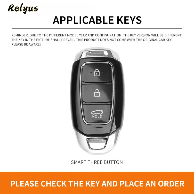 GPRGIT Zinc Alloy Leather Car Remote Key Case Cover for Hyundai IX35 LAFESTA Santa Solaris HB20 Veloster SR