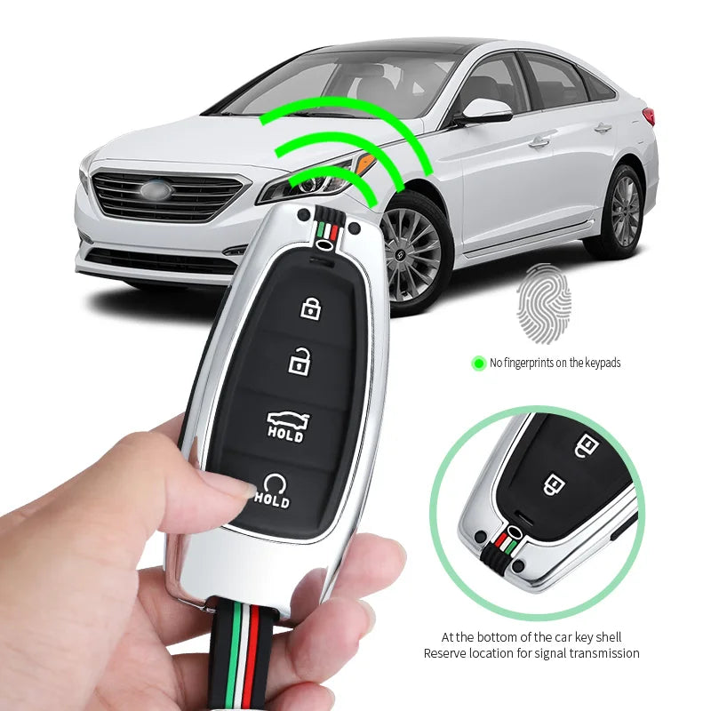 GPRGIT Zinc Alloy 3/4/5 Button Car Key Shell for Hyundai Santa Fe Tucson 2022 NEXO NX4 Atos Solaris Prime 2021