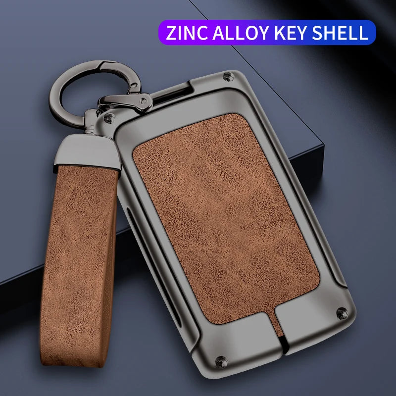 GPRGIT Metal Leather Car Key Logo Case Cover for Renault Captur Megane Talisman Espace Clio Zoe Koleos Scenic 4 Arkana Dacia Sandero