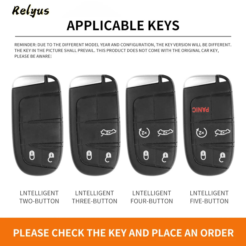 GPRGIT Remote Key Case Cover Bag for Jeep Commander Grand WK2 KL BU MP Dodge Chrysler 200 300C Protect