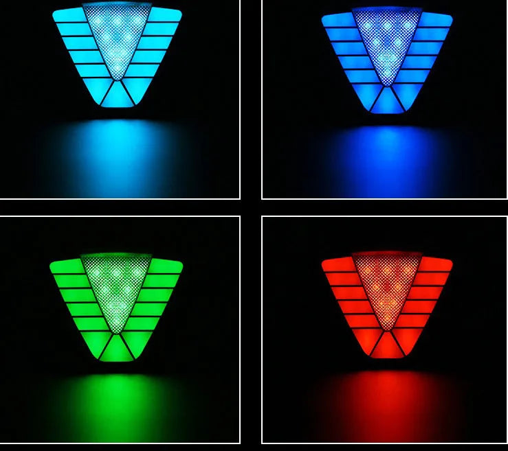 GPRGIT 12V RGB Chasing Dynamic Brake Light 33W Safety Triangle Warning Lamp Universal Car