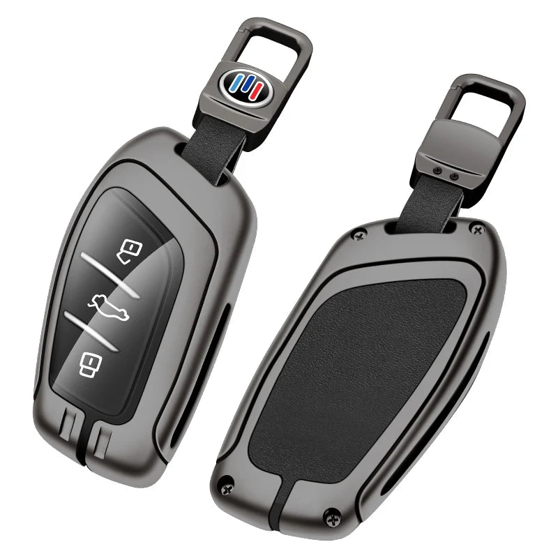 GPRGIT Zinc Alloy Leather Remote Key Case Fob for MG ZS MG6 EV EZS HS EHS Three Buttons Protector