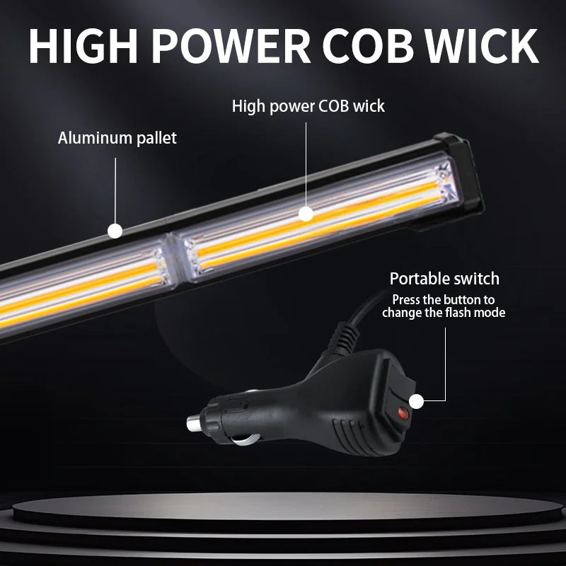 35 Inch Single Sided COB Strobe Light Bar Truck Pickup Traffic Emergency LED Warning Flash Light Others Car Lighting Accessories