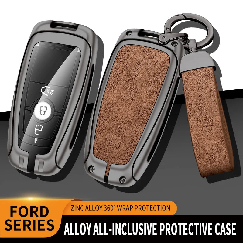 GPRGIT Metal Car Key Case Custom Car Logo Shell for Ford Mondeo Explorer F150 F250 Edge Fusion Mustang Ecosport for Lincoln MKX MKC