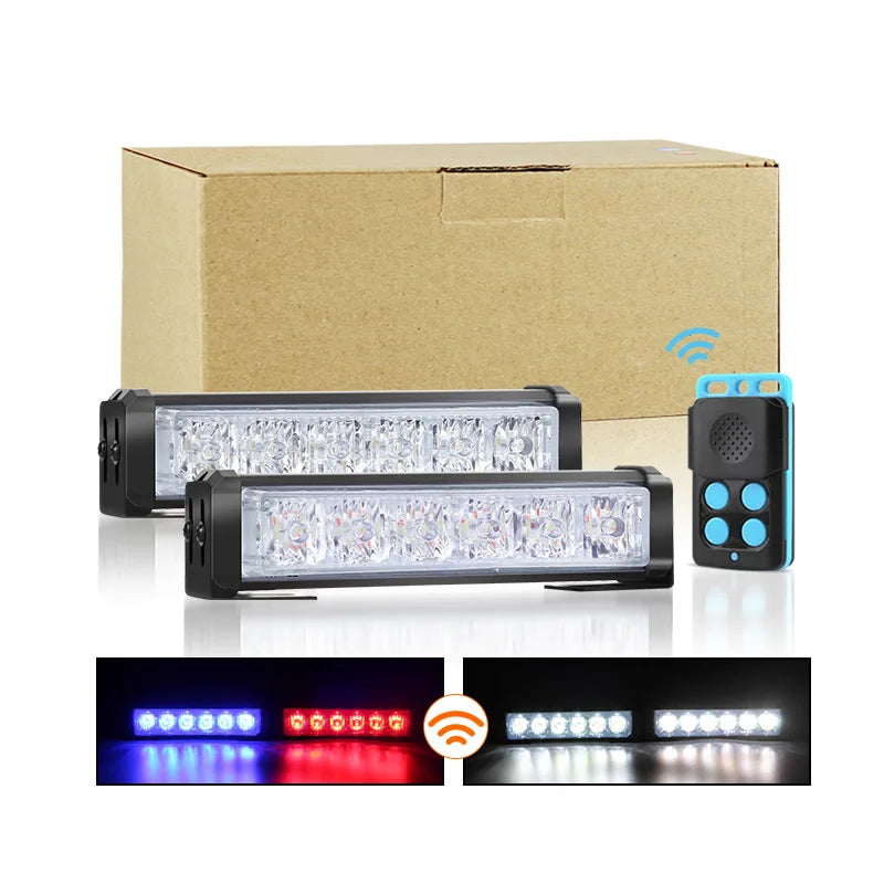 Vehicle LED Strobe Warning Light Emergency Flashing Lights Car Truck Warning Strobe Light Bar with Remote Control 12V 24V