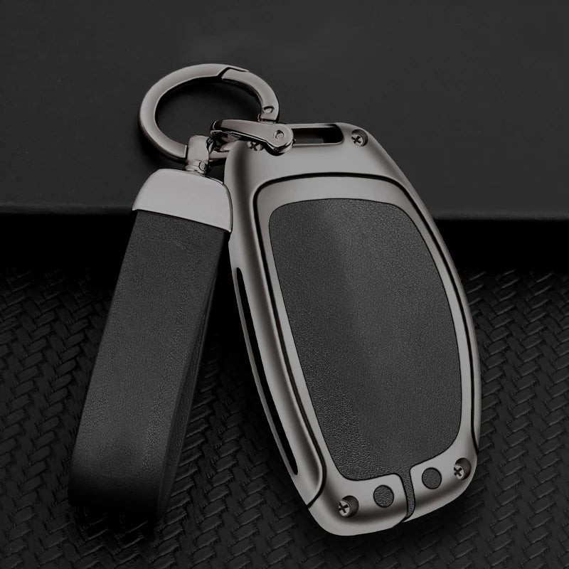 GPRGIT Zinc Alloy Leather Car Logo Key Case Cover for Hyundai IX20 I30 IX35 I40 Ix25 IX45 I10 I20 Tucson Verna Sonata Elantra SantaFe