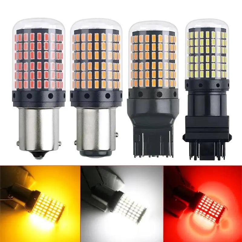 GPRGIT 1156 BAU15S PY21W 144SMD LED Bulbs Canbus BA15S P21W T20 T25 Turn Signal Tail Stop Backup Reversing Lamp