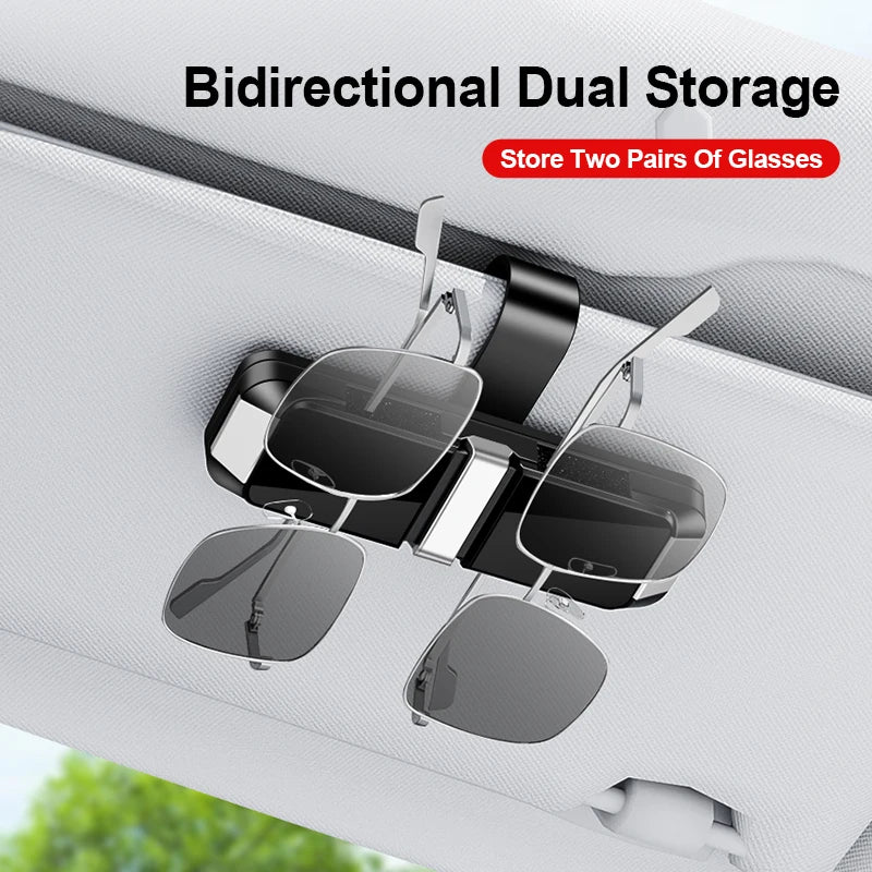 GPRGIT 180-Degree Rotatable Car Sun Visor Mirror Clip Ticket Holder ABS