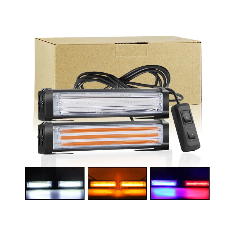 GPRGIT 6 inch 2-in-1 LED Strobe Emergency Light Bar 20W 12V/24V Traffic Advisor Grille Flashing
