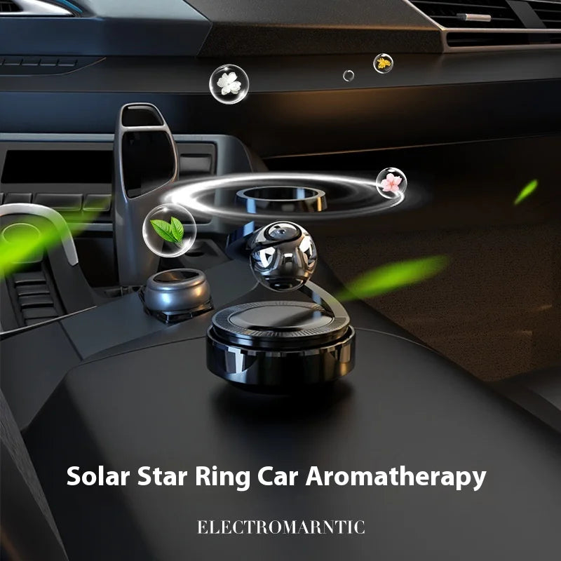 GPRGIT Solar-Powered Star Ring Car Aromatherapy Dashboard Ornament Plastic