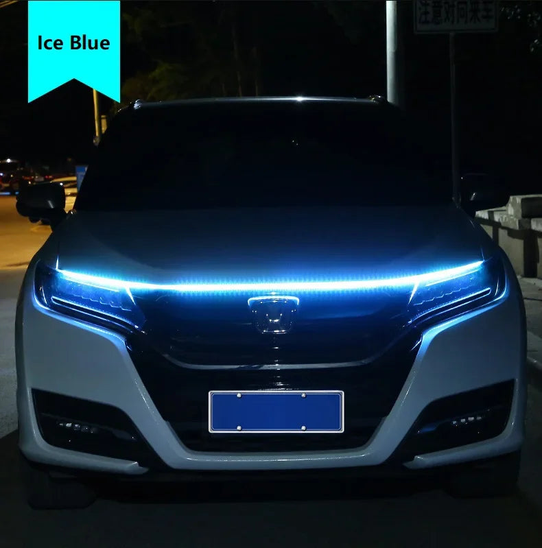 GPRGIT 12V Flexible Waterproof LED Hood Light Strip Daytime Running Light Universal