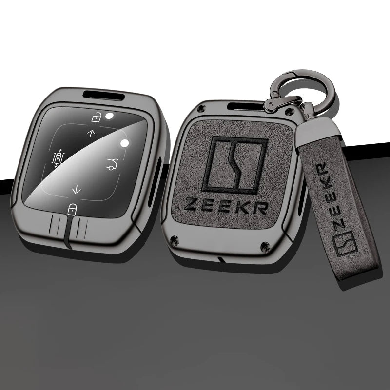 GPRGIT High Quality Zinc Alloy Leather Car Key Case Cover for ZEEKR 001 Holder Keychain Keyless Protector Styling Accessories