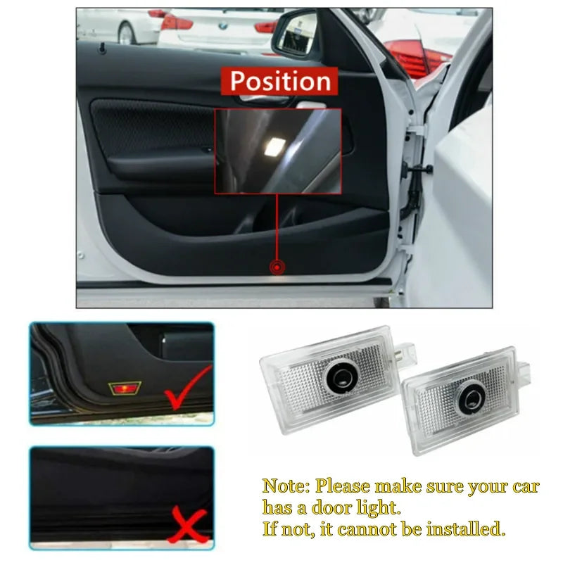 GPRGIT Car Door Logo Projector LED Welcome Light for Dodge Charger Ghost Shadow 12V