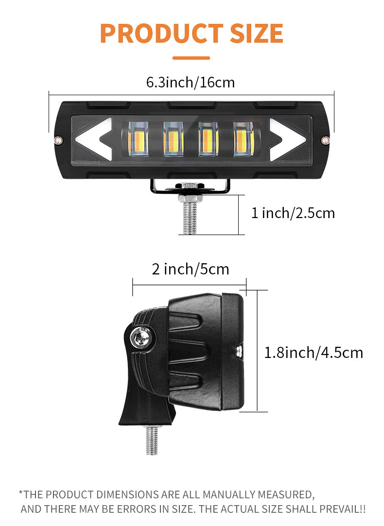 GPRGIT Universal Car Repair LED Work Light 12V-80V 40W Aluminum Alloy+PC LED Chips 4 Lamp Beads Red/Yellow/Blue/White