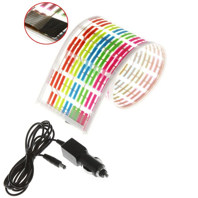 GPRGIT 12V 8W RGB Music Rhythm Flash Light 114x30cm Windshield LED for Universal Car