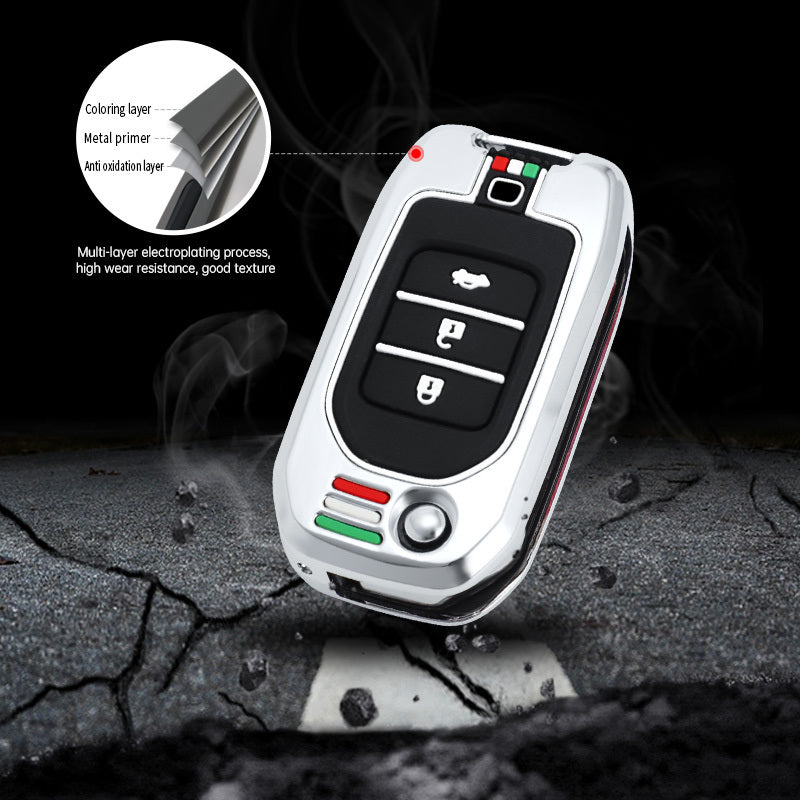 GPRGIT Folding Metal Car Remote Key Cover Case for Honda Civic HRV CRV XRV CR-V Crider Odyssey Pilot Fit Accord Shell Accessories