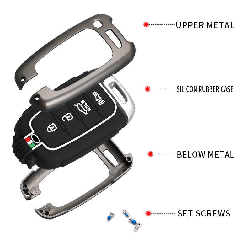 GPRGIT Zinc Alloy Car Key Case Cover for Kia Optima K5, Forte, Soul, Sorento, Mohave, Borrego (2011-2012)