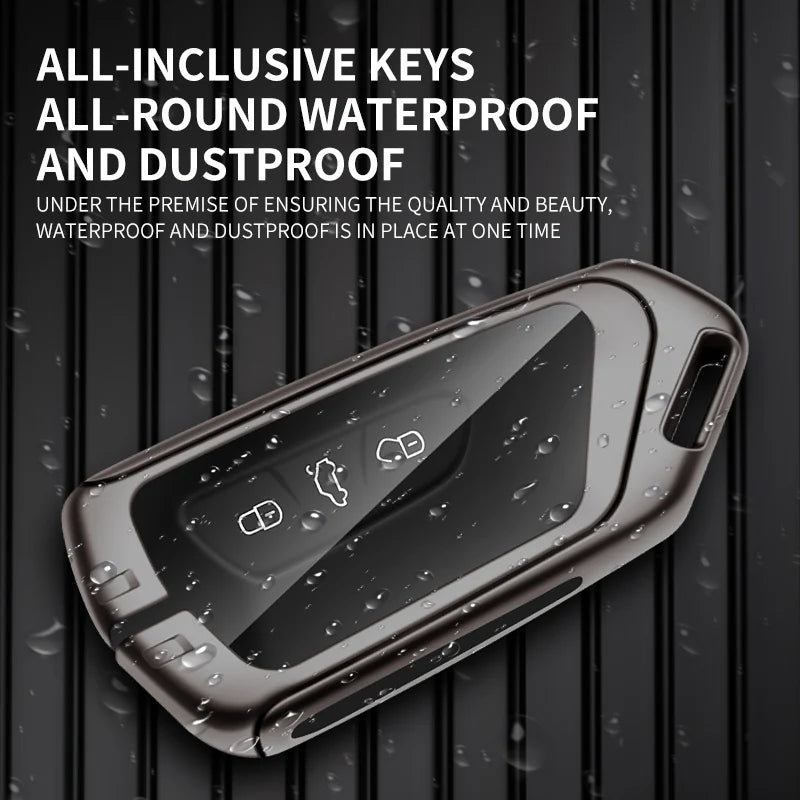 GPRGIT Metal Leather Key Case Cover for VW Volkswagen Golf 8 2020 Skoda Octavia A8 2021 SEAT Leon MK4 Key Fob
