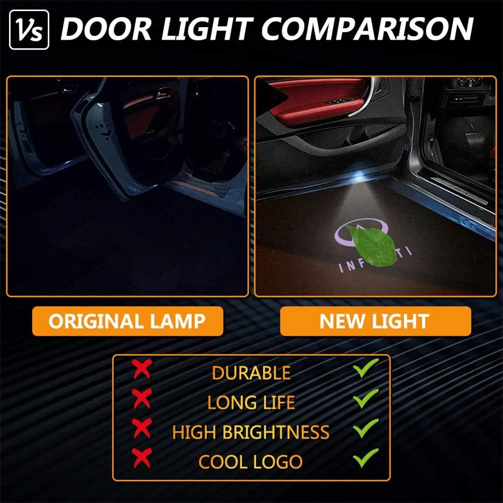 GPRGIT LED Car Logo Lights Ghost Light Door Light Projector Welcome Accessories Emblem Lamp for Infiniti