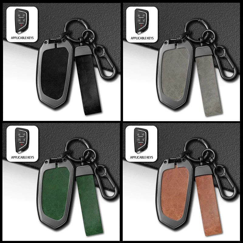 GPRGIT Metal Car Key Shell Cover Case for Cadillac Escalade CT4 CT4-V CT5 XTS CT6 C8 for GMC Yukon 2021 2022 Accessories Remote Fob