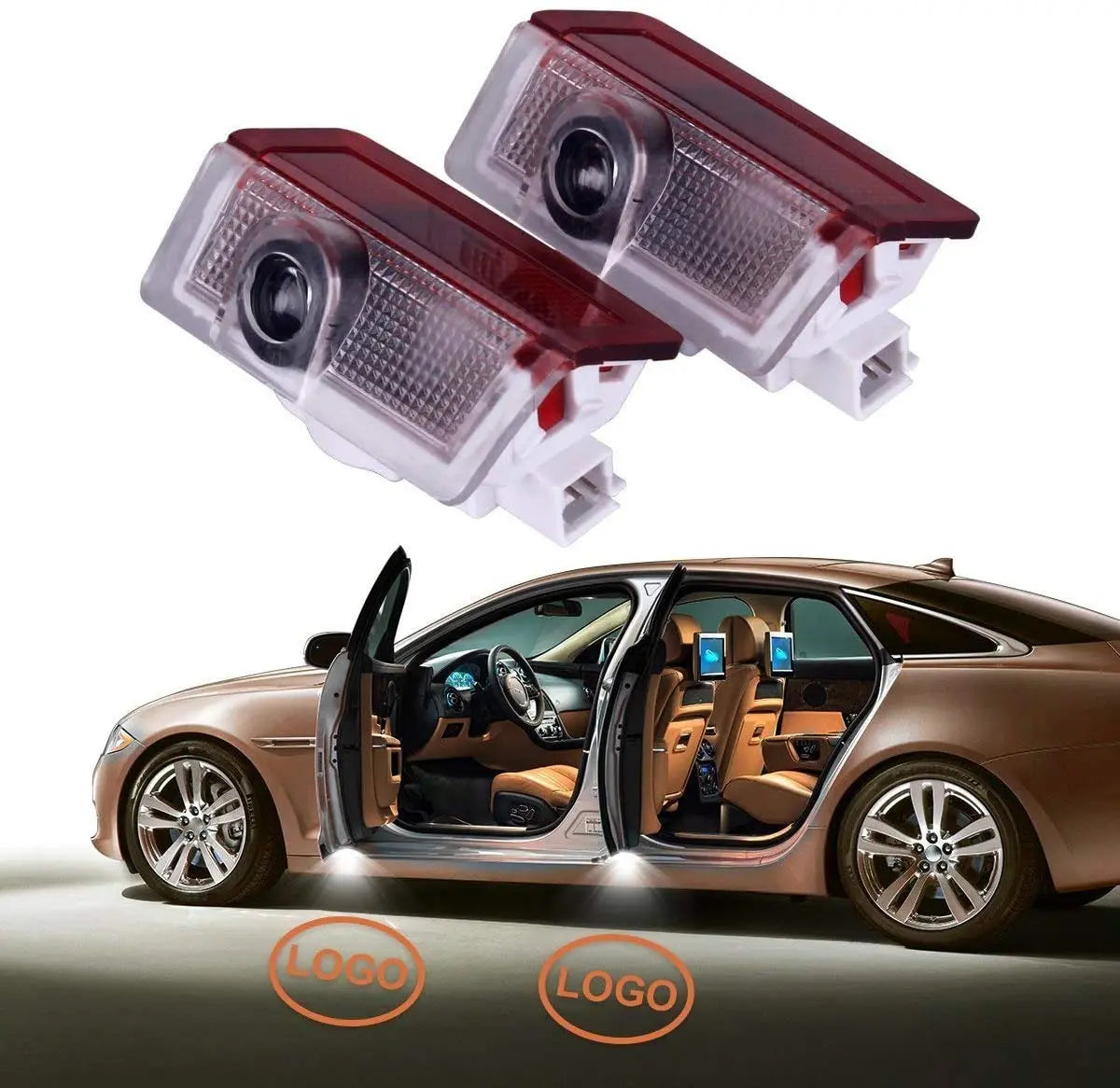 GPRGIT Car Door Logo Light LED Projector Ghost Shadow Welcome Lights for Mercedes-Benz Emblem Courtesy Step Lights Kit Replacement