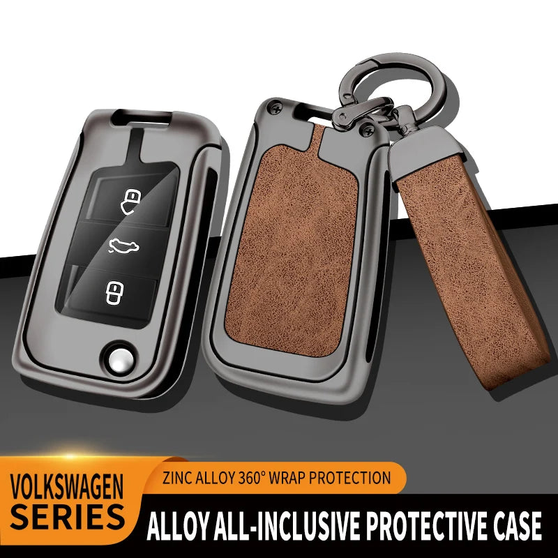 GPRGIT Custom Car Logo Leather Car Key Case for VW Volkswagen Golf 7 MK7 Tiguan MK2 for Skoda Octavia A7 Seat Ateca Leon FR 2 Ibiza