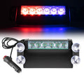 8 Inches 6 LED Car Warning Strobe Dash Lights Traffic Advisor Emergency Flashing Windshield Light with Suction Cup 12V