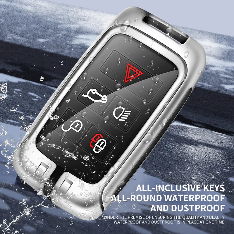 GPRGIT Metal Leather Car Logo Key Case Cover for Jaguar E-Pace XF XFR XJ XJL XJR XE XJ50 XK XKR I-Pace