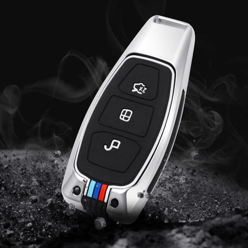GPRGIT Zinc Alloy Car Key Case Cover for Ford Focus Mk2 Mk3 2 3 Kuga Edge Ranger Mondeo s Max c Max 2008-2016 Protector Keyless