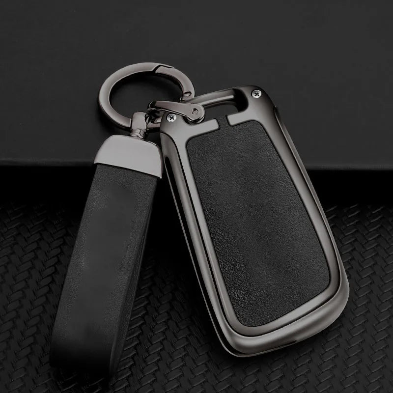GPRGIT Zinc Alloy Leather Car Logo Key Case Cover for Audi A1 A3 A4 A5 A6 A7 Q3 Q5 Q7 B6 B7 B8 8P 8V 8L C5 C6 TT RS Smart Accessories