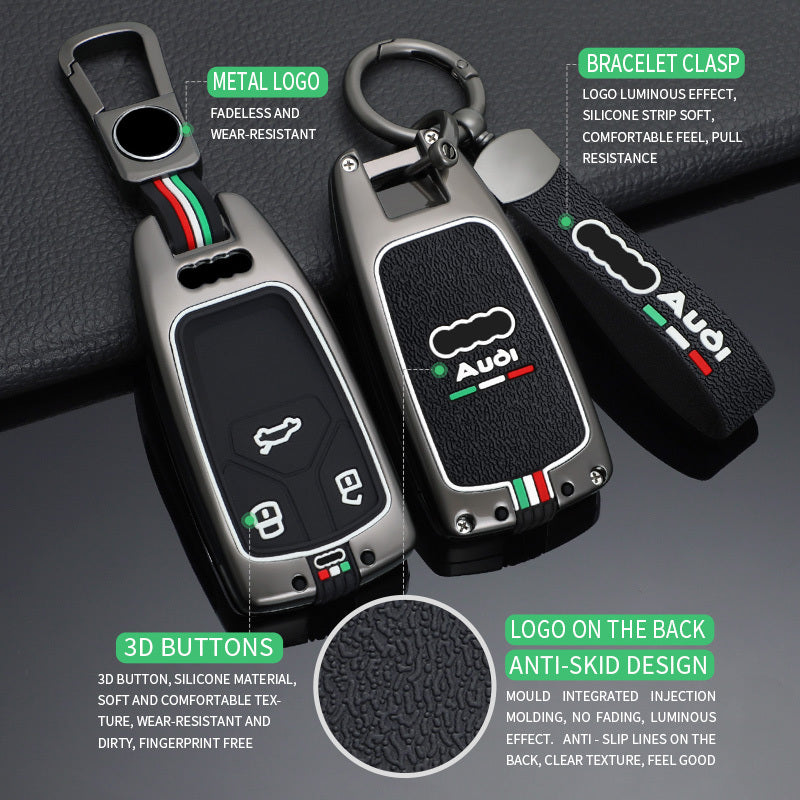 GPRGIT Zinc Alloy Car Remote Key Cover Case Shell for Audi A4 B9 A5 A6 8S 8W Q5 Q7 4M S4 S5 S7 TT TTS TFSI RS Keyless Accessories